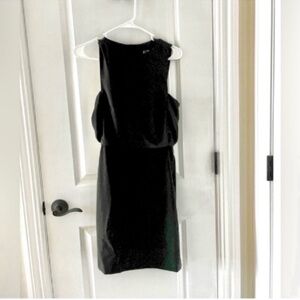 Mango Black Silky Stretch Sheath Dress Business Careerwear XS US 2